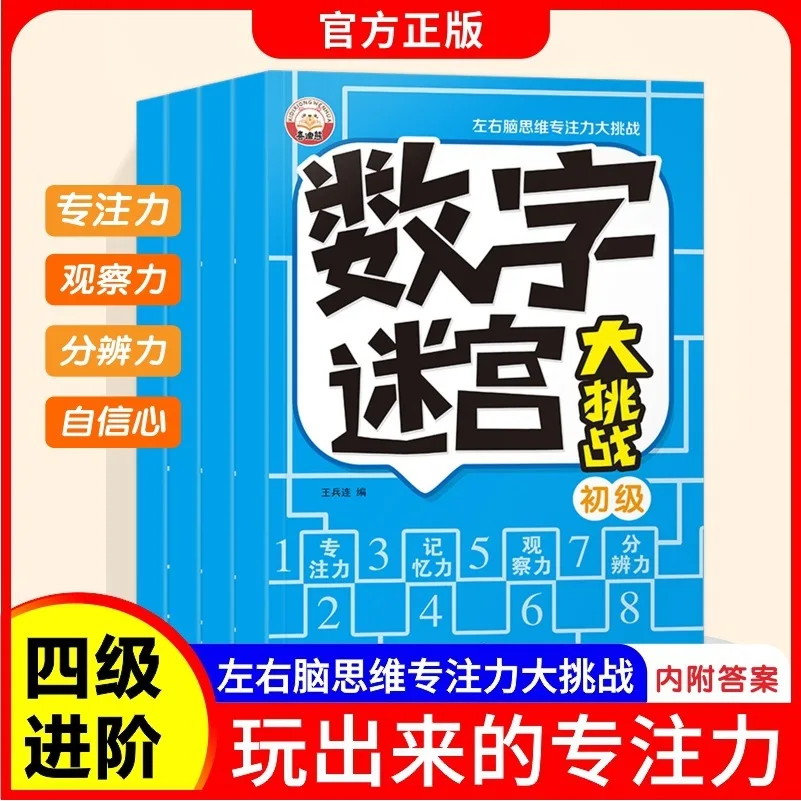 Left and Right Brain Thinking Concentration, Digital Maze Puzzle Book