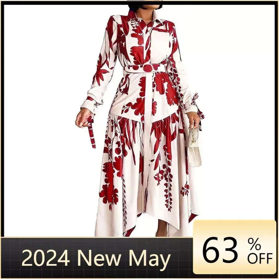 

Elegant Polyester African Party Evening Dresses for Women Summer 2024 African Long Sleeve Print Long Maxi Dress Gowns Outfits