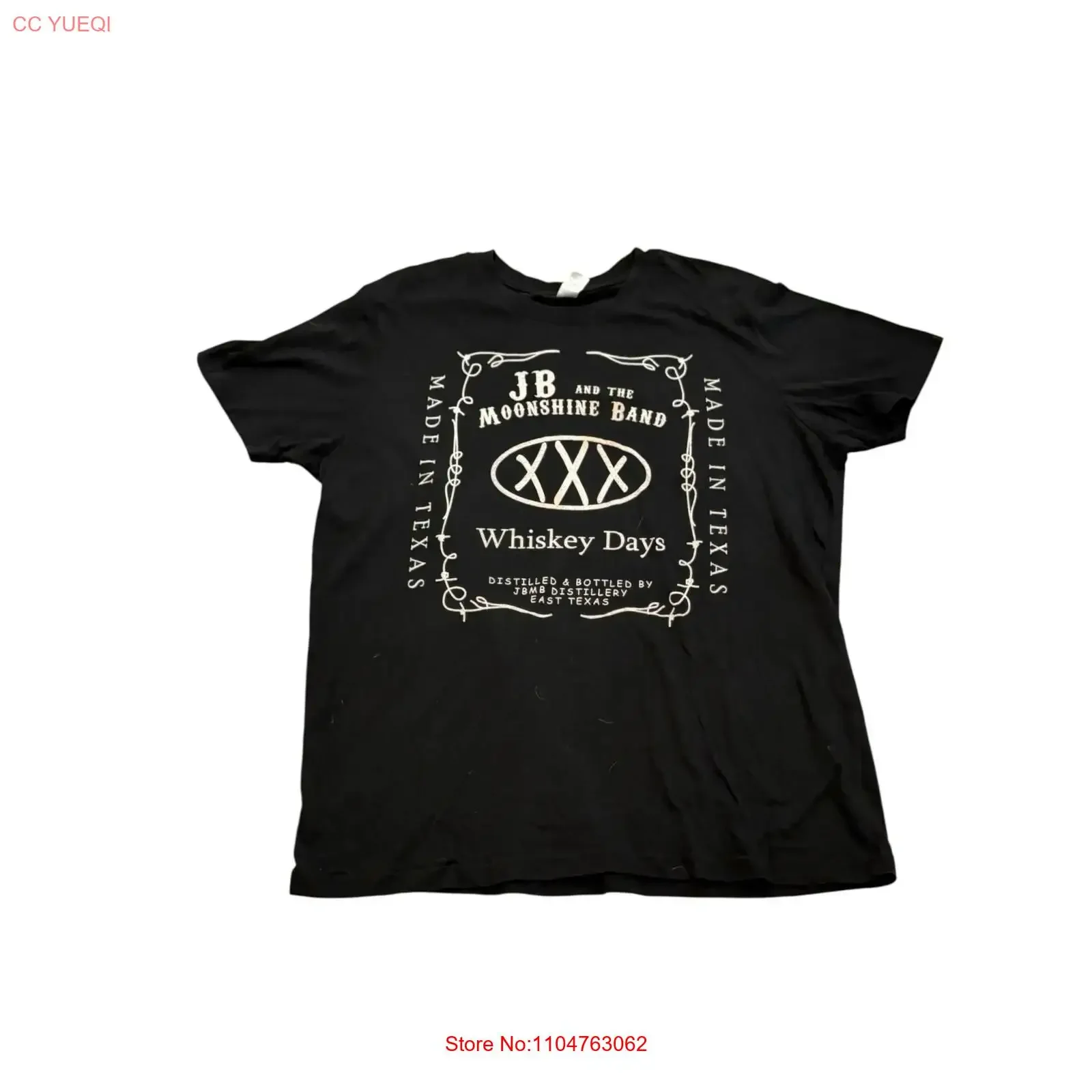 JB The Moonshine Band Whiskey Days T Shirt Large Black Texas Country Music vintage Washed graphic Soft Stylish homme Breathable
