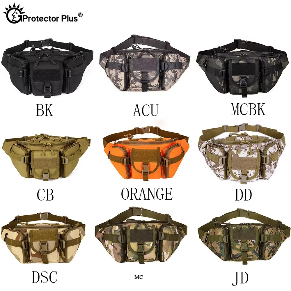 PROTECTOR PLUS Tactical Climbing Bag MOLLE System Camping bag Waterproof Camo Waist bag Outdoor Fishing Sports Cycling