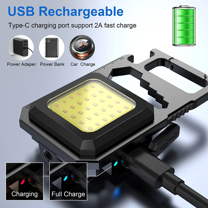 VAORLO ไฟฉาย LED 8 IN 1ซัง,ไฟฉายขนาดเล็ก800ลูเมน550มิลลิแอมป์ต่อชั่วโมงสำหรับเดินตั้งแคมป์รถยนต์ชุดโคมไฟกลางแจ้งขนาดเล็กแบบพกพา