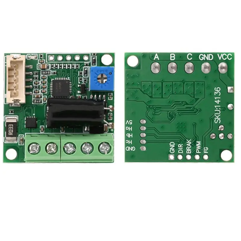 DT17 Hall BLDC Motor Driver Board Module 6-24V 100W Three-Phase Brushless DC Motor Speed Controller for Pump Fan