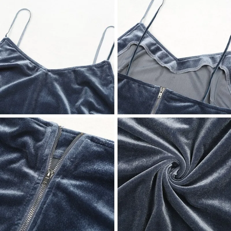 Bella Philosophy  summer velvet sleeveless short  two-piece set bodycon Elegant party club black  dress vestidos