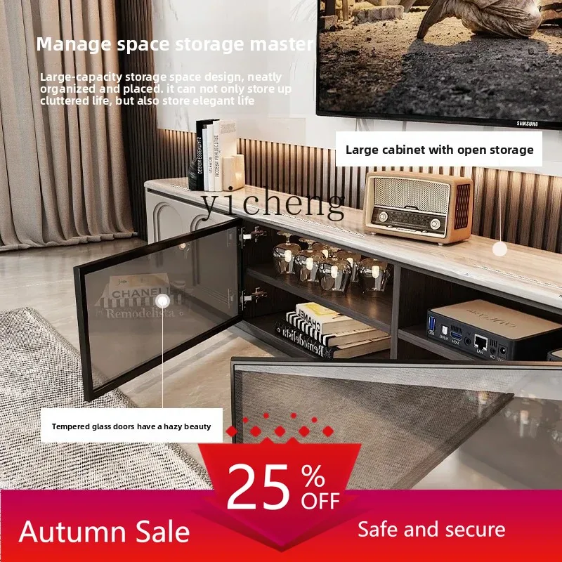

ZZ French natural luxury stone TV cabinet marble light luxury floor living room home