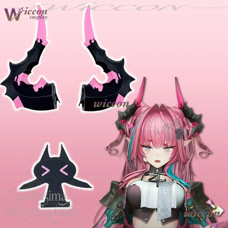 

Yvonne Cosplay Anime Game Arknights: Endfield 3D Polylactic Acid Horn Accessories 코스프레 Furry Dragon Horn Black Hot Pink Headwear