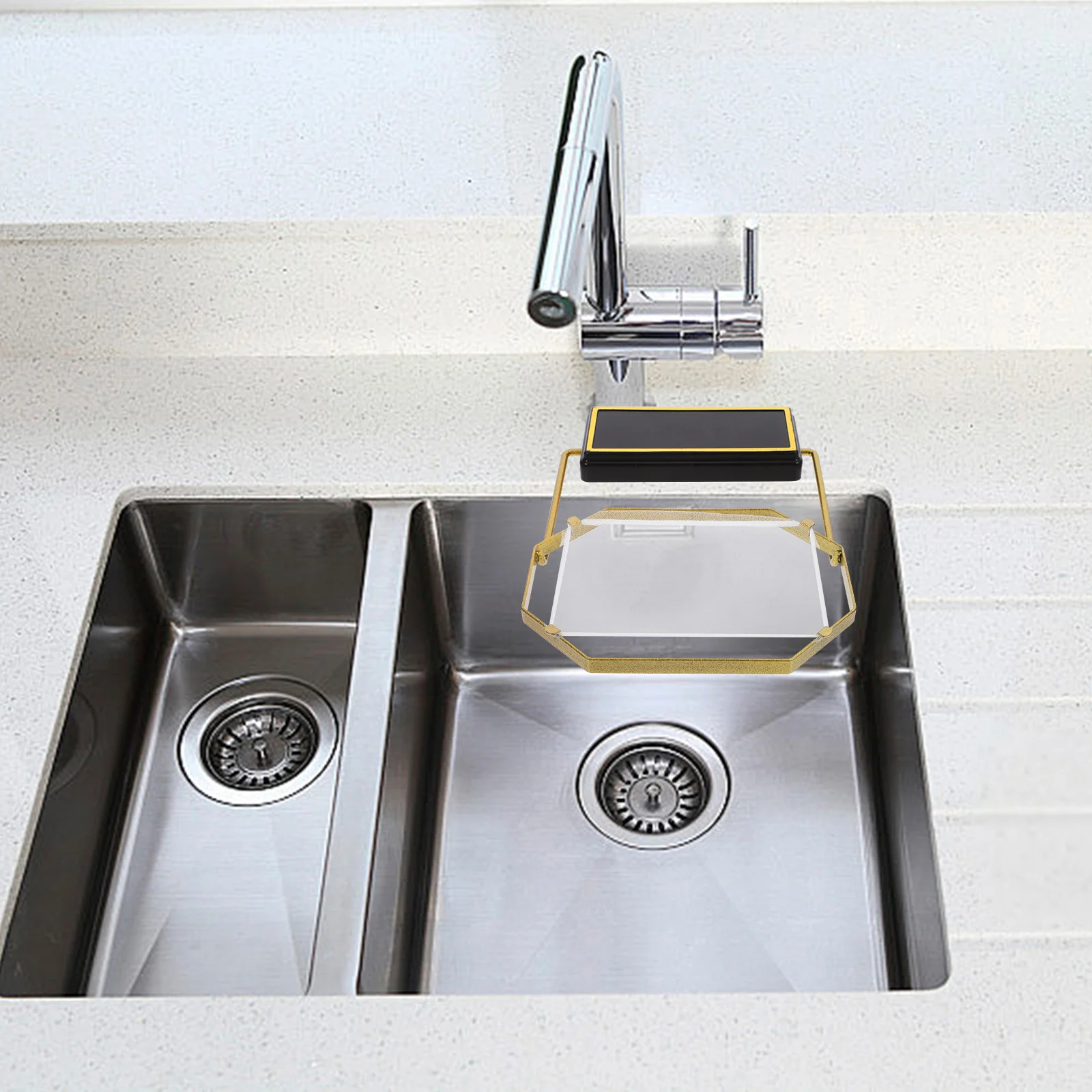 

1 set 1 Set Kitchen Sink Food Catcher Foldable Drain Strainer Rack With Filter Nets Mesh Screen For Efficient Filtration Debris