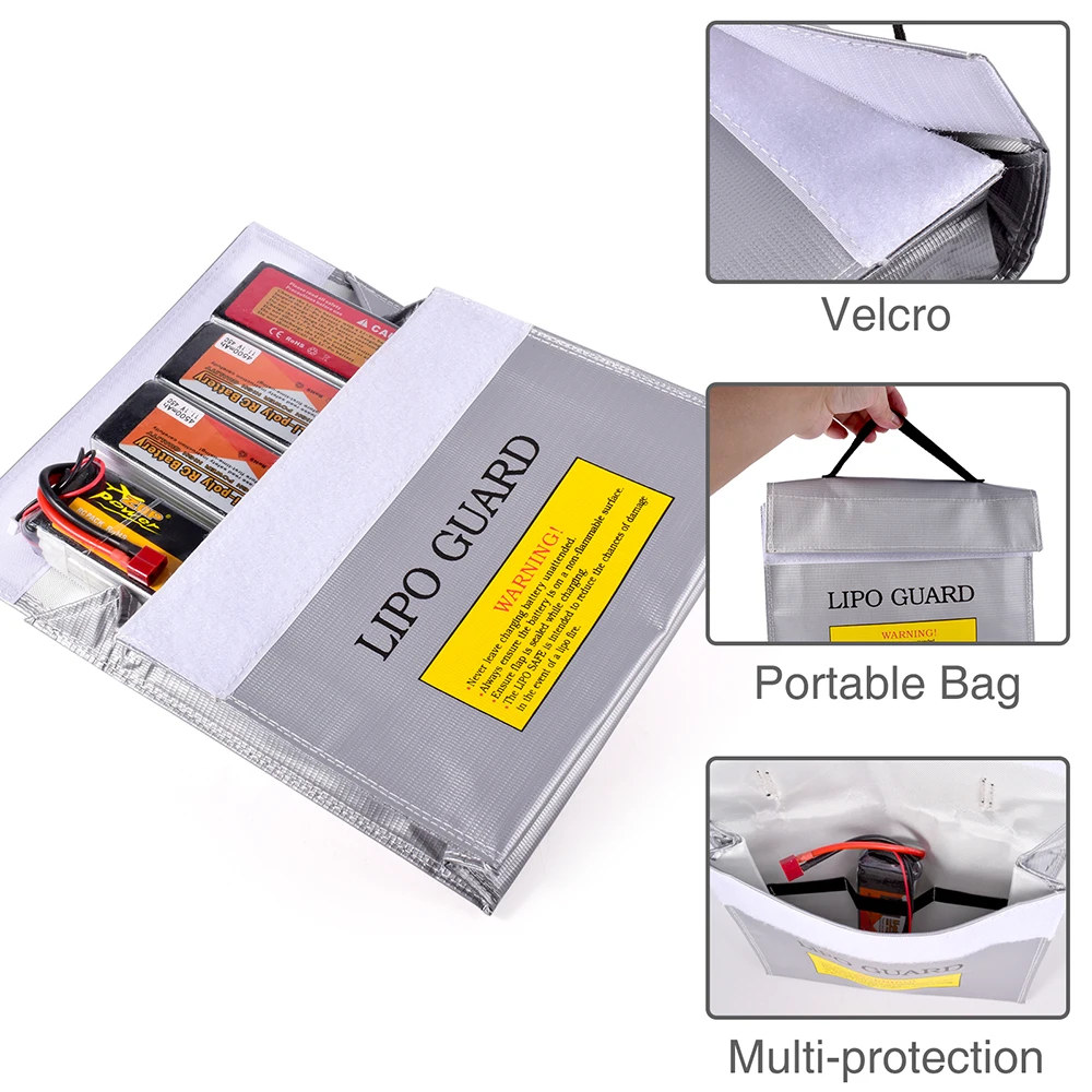 Lipo Guard Batterie-Safe-Tasche, feuerfest, für RC-Car-Drohnenbatterien, Reiseaufbewahrung, Aufladen, große explosionsgeschützte Taschen, tragbar – Detail 11