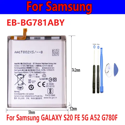 Flash sales New EB-BG781ABY 4500mAh rechargeable batteries For Samsung GALAXY S20 FE 5G A52 G780F+TOOl