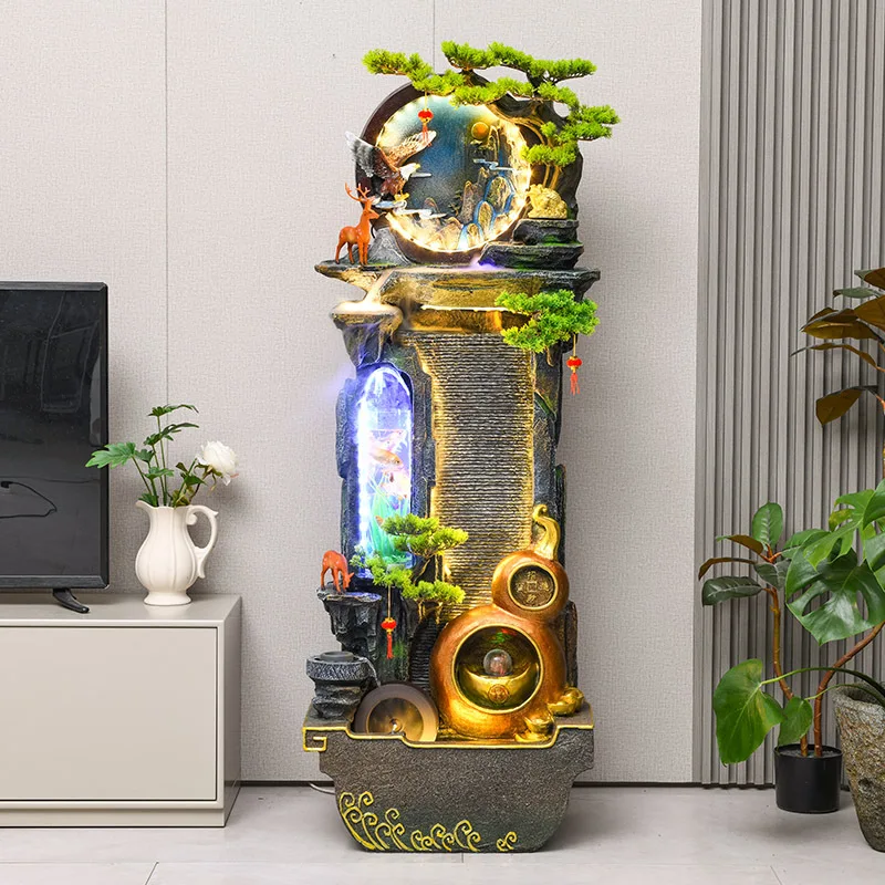 Flowing Water Ornament, Circulating Water, Indoor and Outdoor Landing, Making Money, Office, Rockery Landscape At Home
