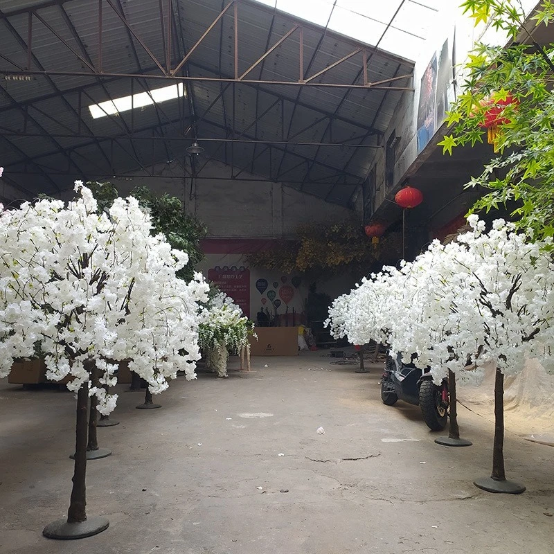 

Simulation cherry blossom tree plant desktop white flower branch fishing peach blossom tree outdoor wedding fake rose tree