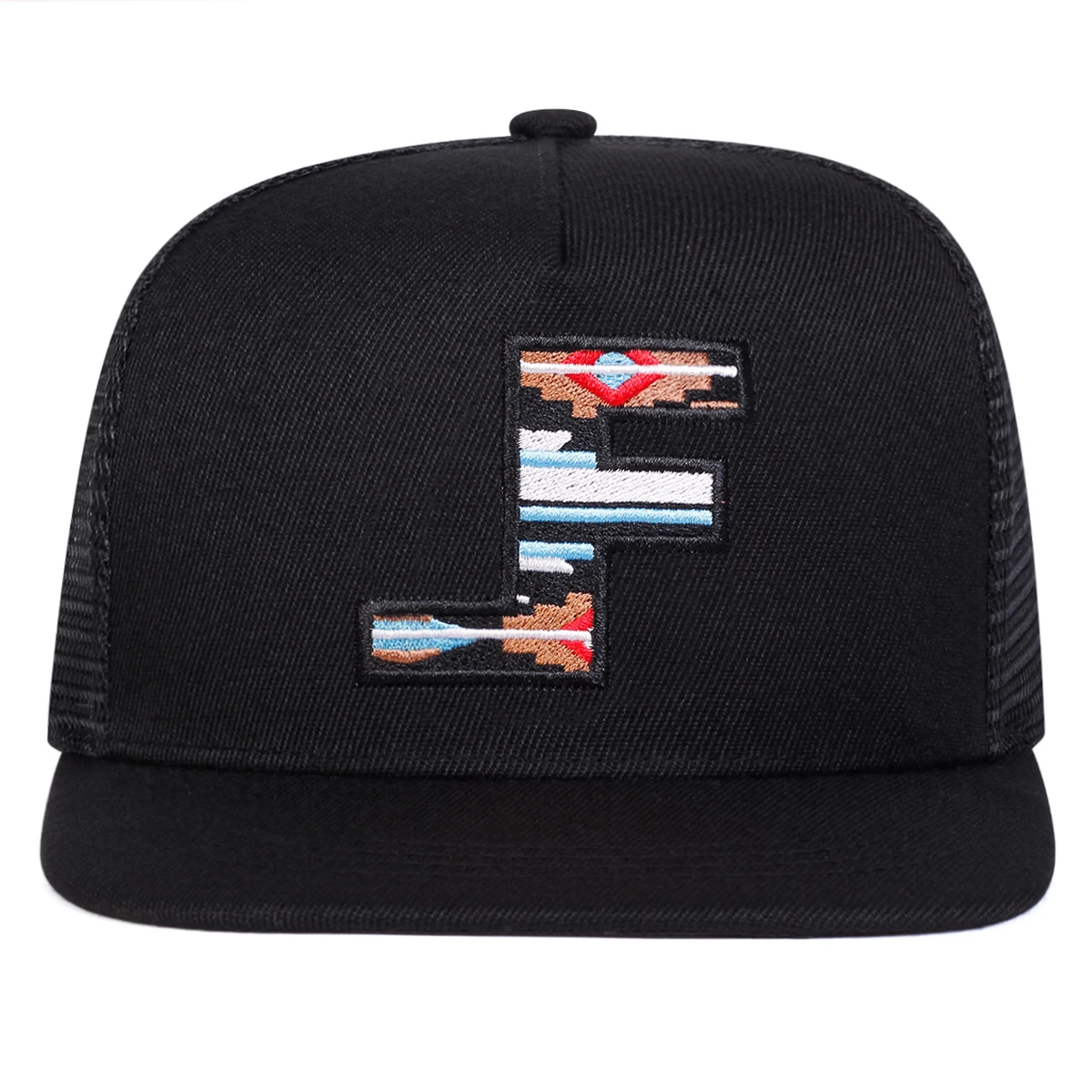 Cappelli a rete hip-hop con ricamo lettera F unisex Cappellini da baseball casual regolabili per esterni primaverili ed estivi Cappellino sportivo per protezione solare