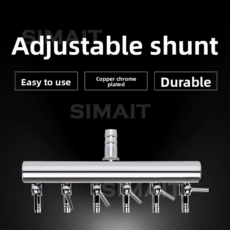 Aquarium Air Pump Stainless Steel Splitter | Multi-Way Air Flow Distributor with Adjustable Valves for Fish Tank Oxygen Control