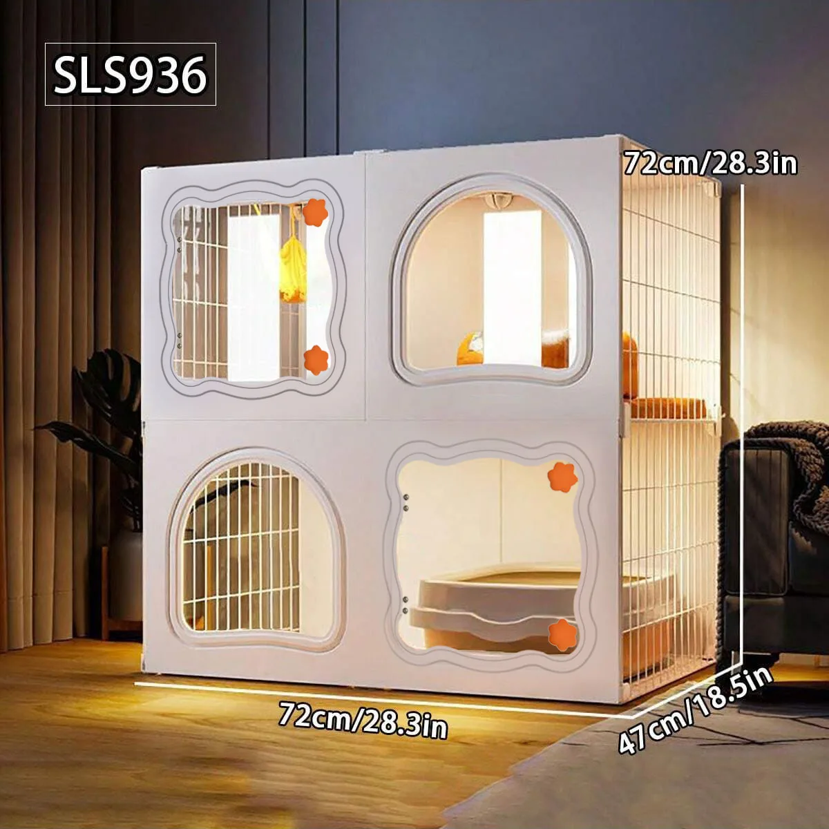 

Cat Cage, Cat Toilet, Cat Litter Box, All-In-One Household Indoor Small Space-Saving Cat Villa, Kitten Cage, Cat House, Cat Cabinet