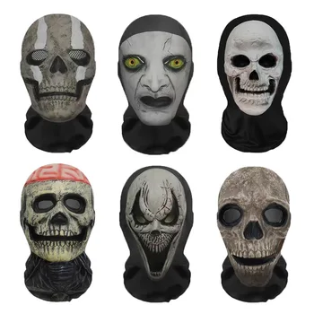 Halloween Ghost Face 3D Mask Balaclava Full Face Elastic Mesh Breathable Skull Headcovers…
