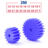 1pc 12T-27T 2M Blue Nylon Spur Gear 12 13 14 15 16 17 18 19 20 21 22 23 24 25 26 27 Teeth Plastic Flat Cylindrical Drive Gears