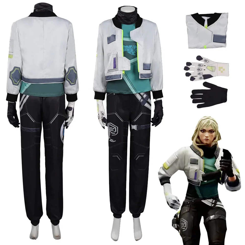 Game Valorant Deadlock Cosplay Fantasy Outfits Roleplay Costume Coat Shirt Pants Gloves Set Clothes Adult Women Halloween Suit