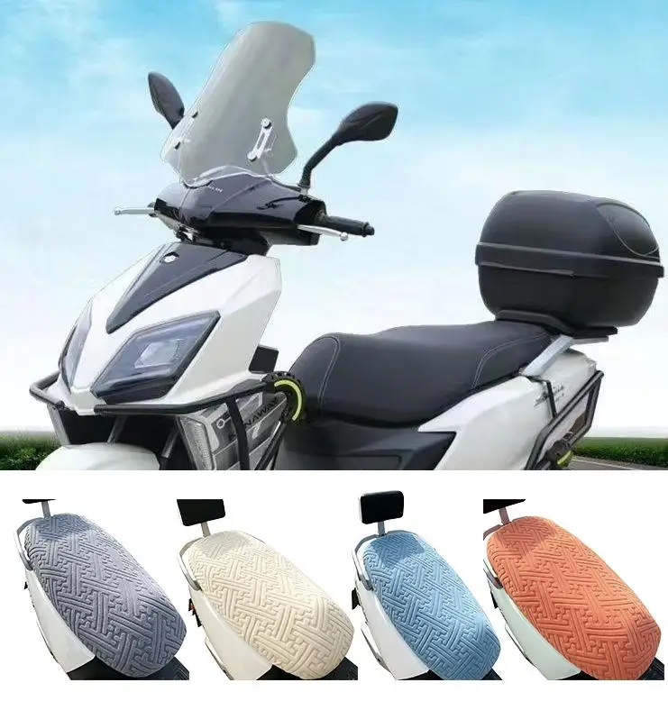 Scooter Seat Cover Universal Electric Bicycle & Motorcycle Seat Saddle Cover Elastic Jacquard Cushion Rear Seat Protector