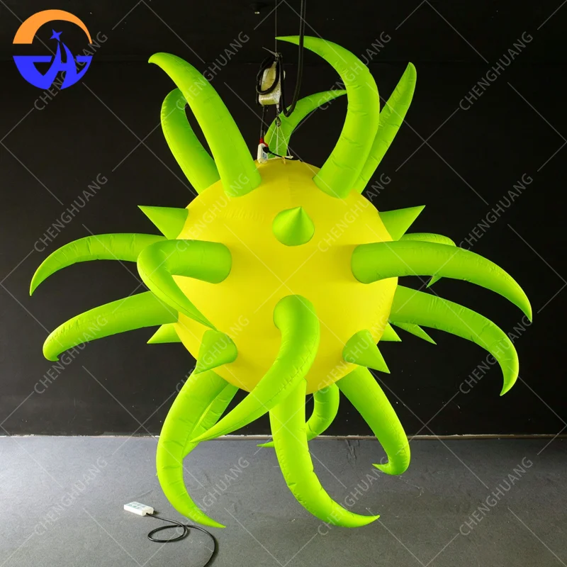 Hanging Inflatable Spiky Ball Explosion Star Model Advertising Inflatable prop for Night Club bar Party Decor