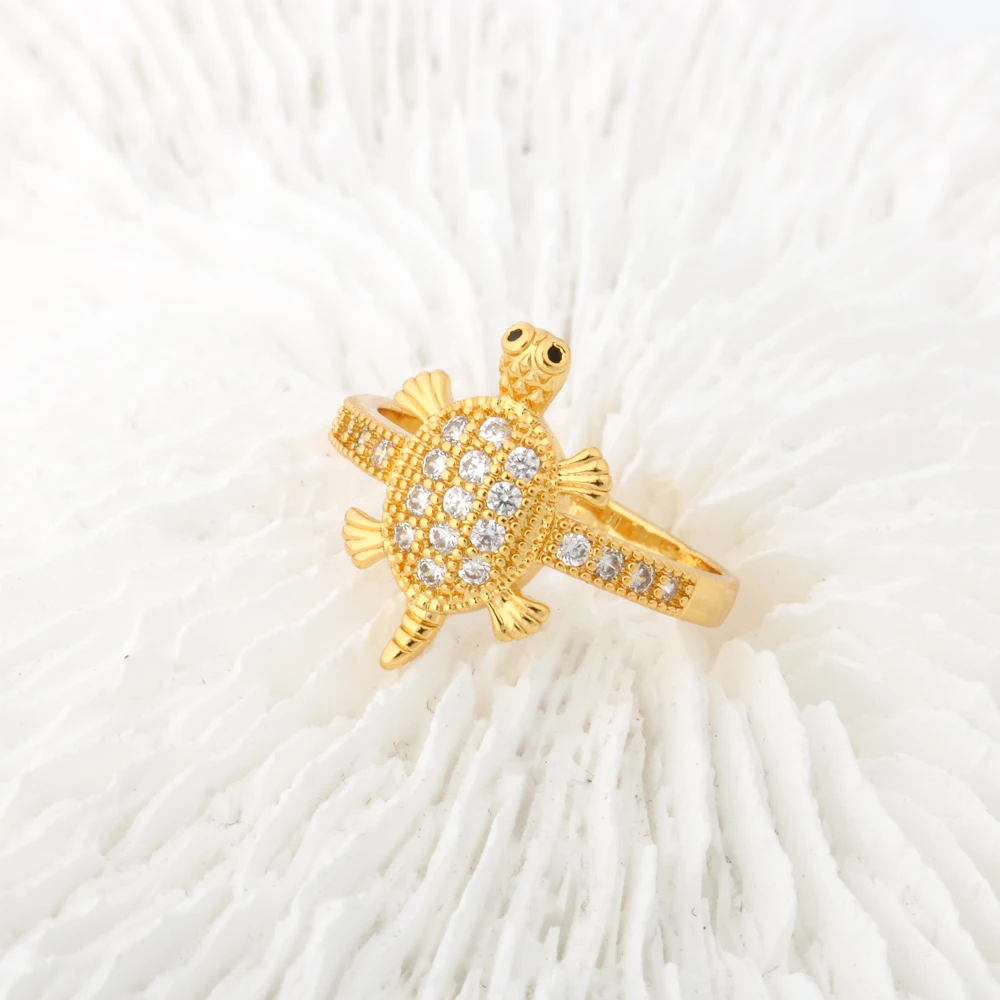 

NYH Lovely Cubic Zircon Sea Turtles Shape Animal Ring Fashion Jewelry Rings