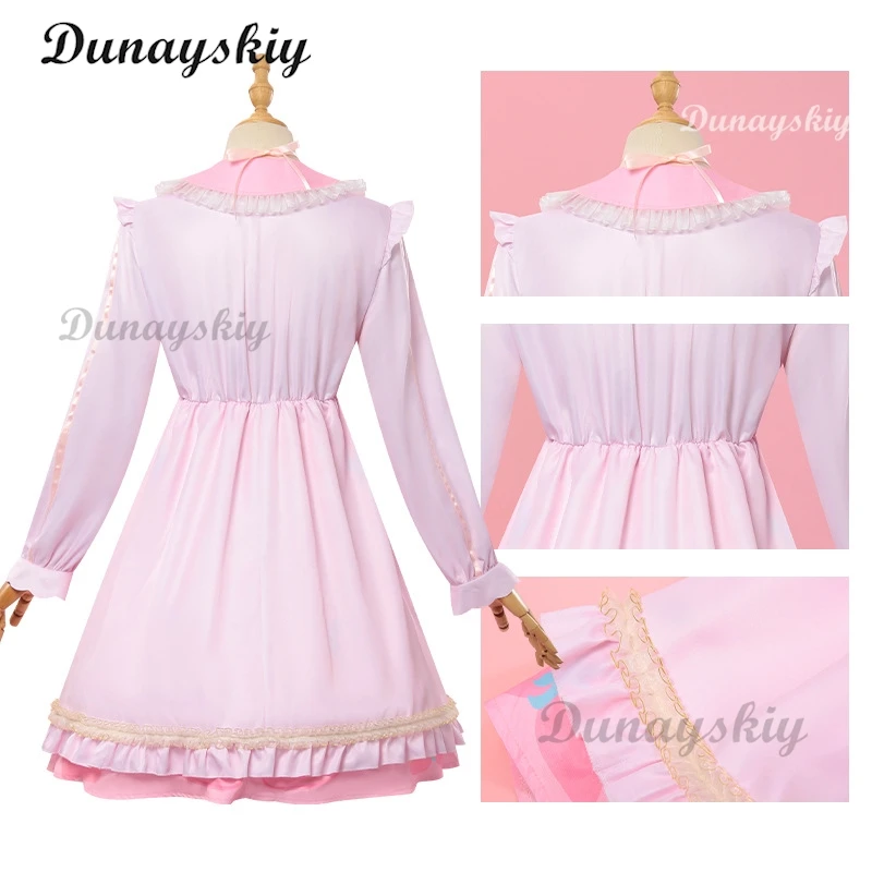 Momoi Airi Cos MORE MORE JUMP تأثيري مشروع Sekai الملونة المرحلة الفذ زي موموي ايري الوردي لوليتا فستان هالوين البدلة شعر مستعار