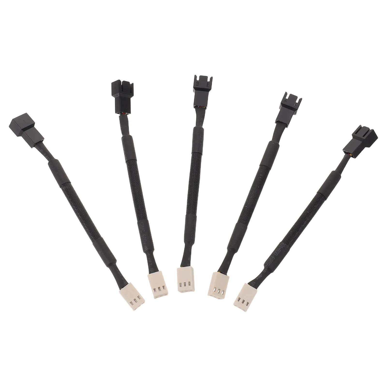 5Pcs 3 Pin Pc Fan Noise Reducer Cable Quiet Speed Reduction Extension Cable for Case CPU Cooler Gaming Pc Build Silent Cooling