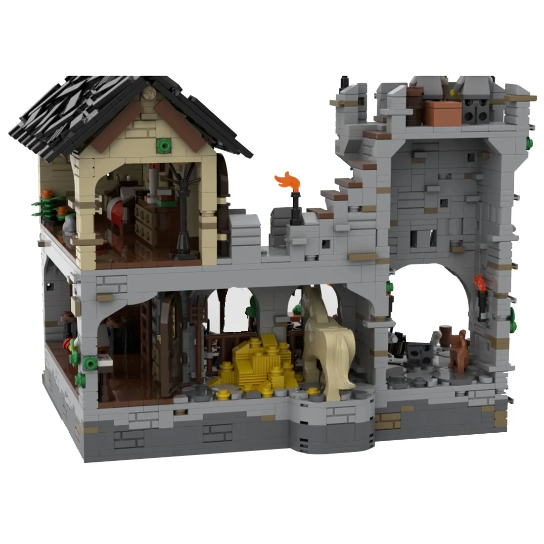 2053PCS MOC-124794 Building Blocks Medieval Port Castle Assembly Toy Set Holiday Gift