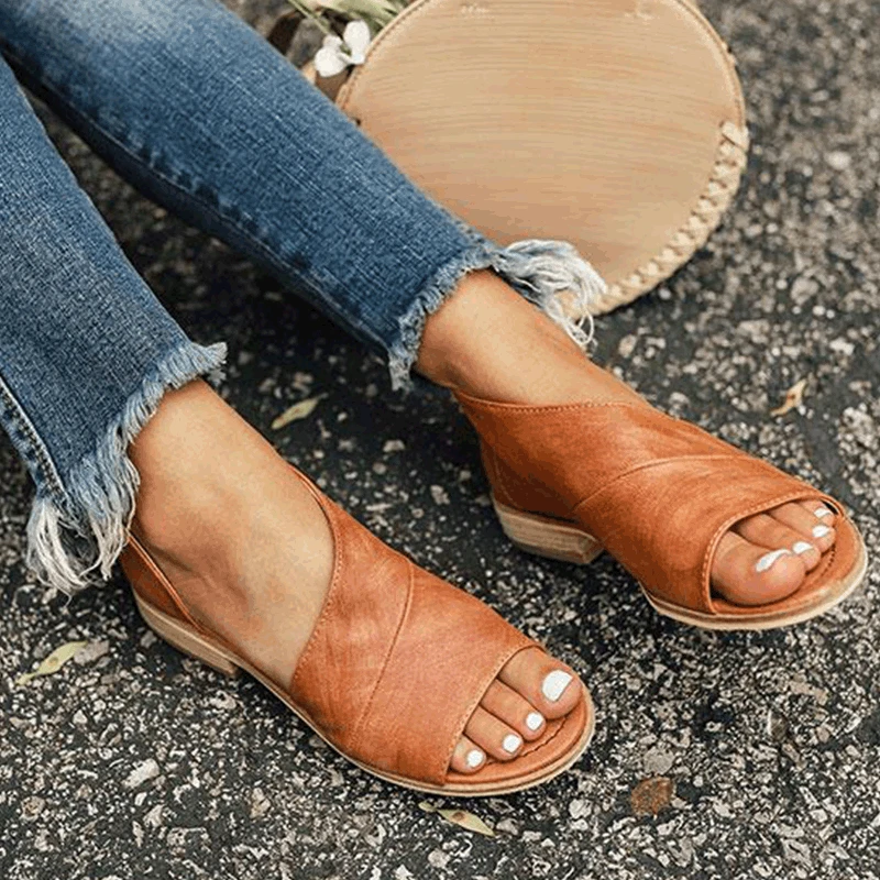 Women Shoes Sandals Fashion Cut Out Open Toe Comfortable Sandals