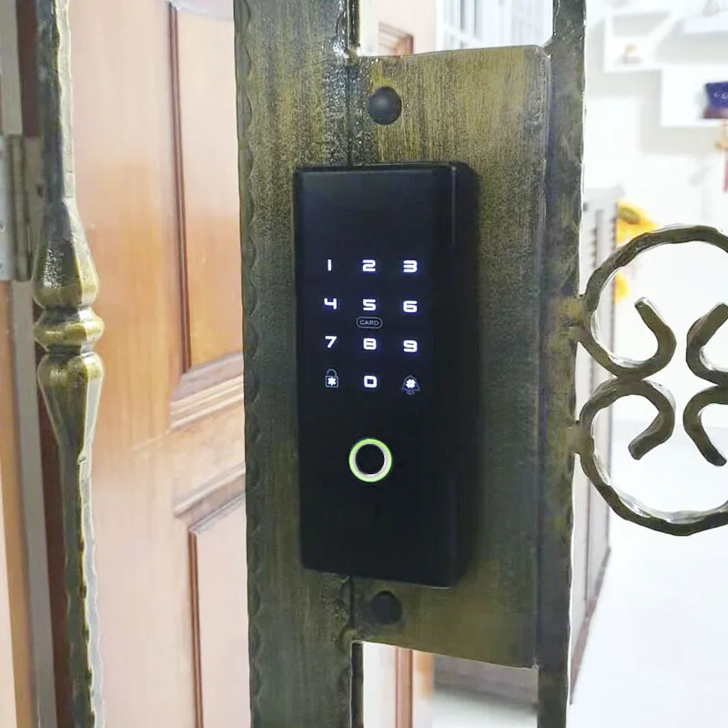 Cerradura Inteligente For Villa Swing Fence Gate Double Fingerprint Door Lock Optional Tuya Wifi Bluetooth App Control