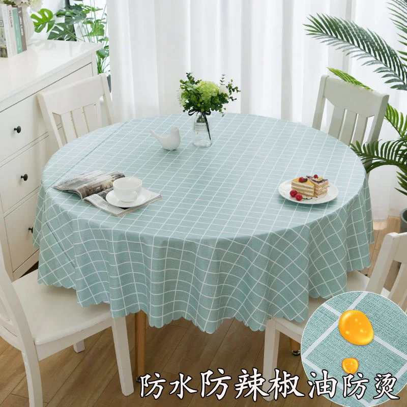 Waterproof tablecloth, round table cloth, oil proof, scald proof, wash free, tea table cloth, table mat, plastic tablecloth,