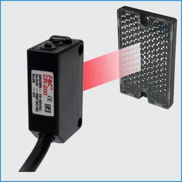 Sensor fotoeléctrico Rectangular de luz roja Visible, serie CRMR-S200, medidor de 2M, 4 cables, NPN PNP, Sensor fotográfico de tamaño pequeño