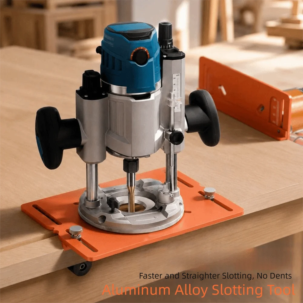 Aluminum Alloy Router Base Plate Dual-fence Plunge Router Router Guide Fence 210mm* 168mm Wood Router Accessory Locator