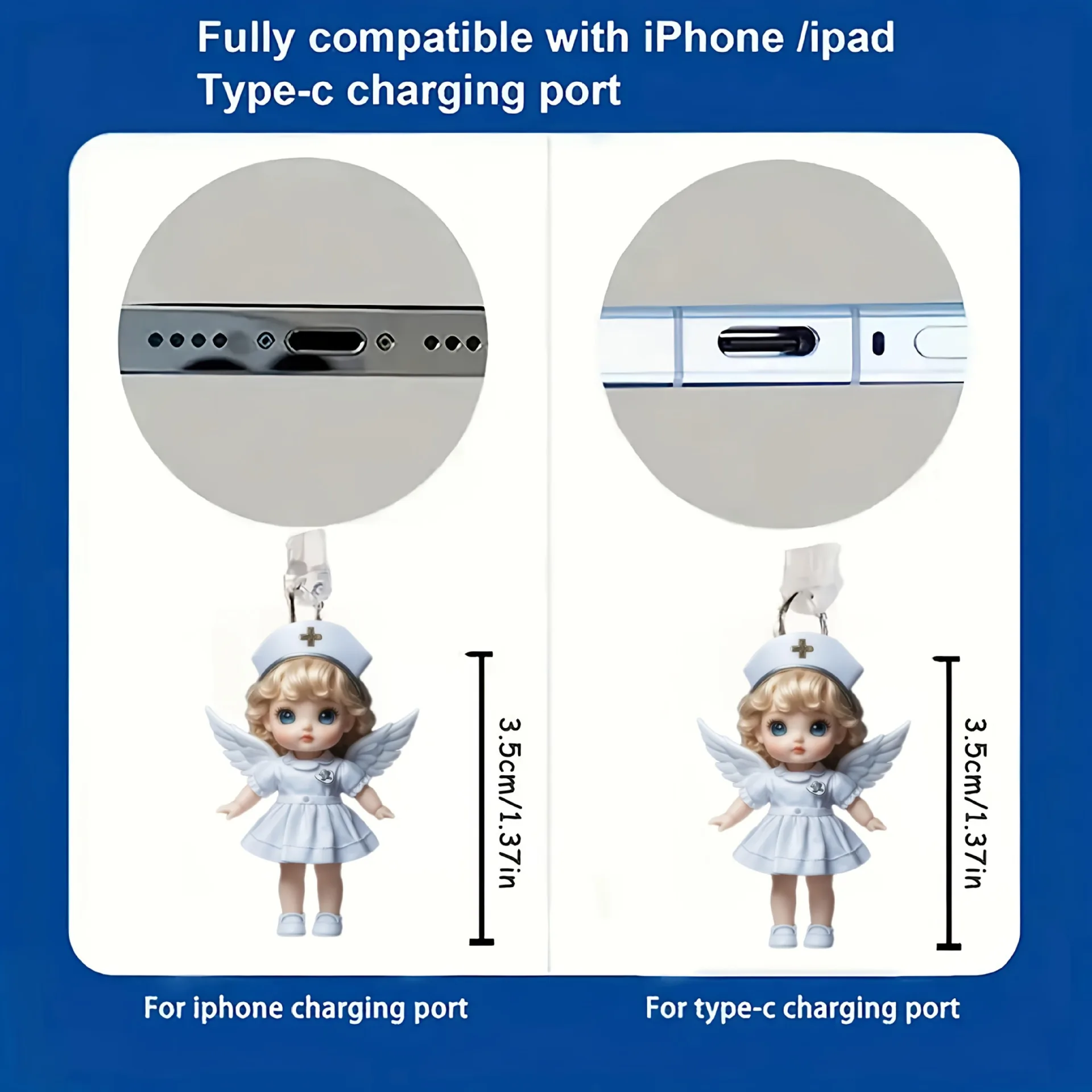 

Type-C Plug Cute Phone Charm Phone Accessory Protective Acrylic Plug For Trendy Personalization Phone Users