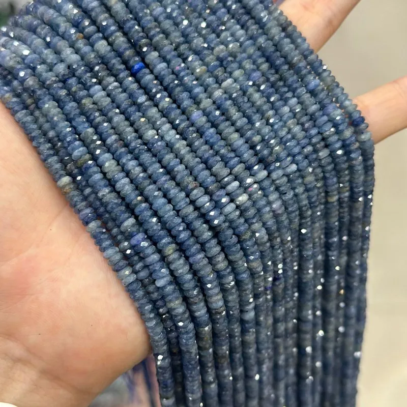 

5A SAPPHIRE BLUE roundelle faceted 2*4mm loose beads 38cm for DIY jewelry making necklace FPPJ wholesale nature