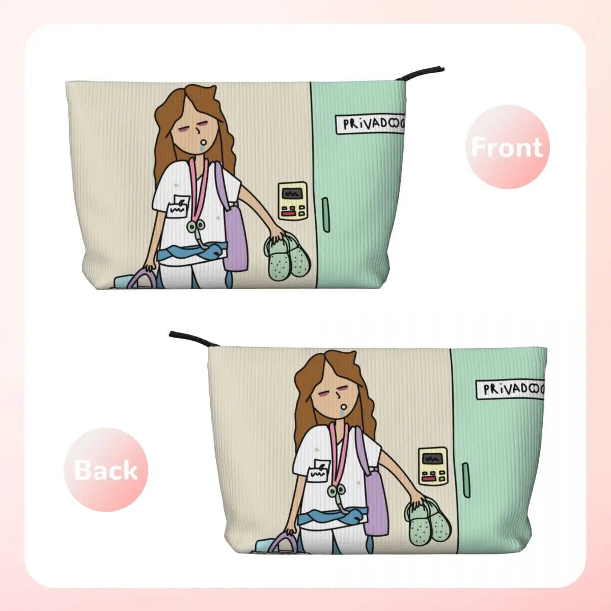 Custom Cartoon Doctor Nurse Enfermera En Apuros Toiletry Bag Women Cosmetic Makeup Organizer Lady Beauty Storage Dopp Kit Box