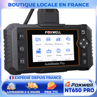 FOXWELL NT650 PRO OBD2 Scanner Car Diagnostic Tool ABS SRS DPF BMS 25+ Reset Bi-Directional Automotive Scanner Free Update