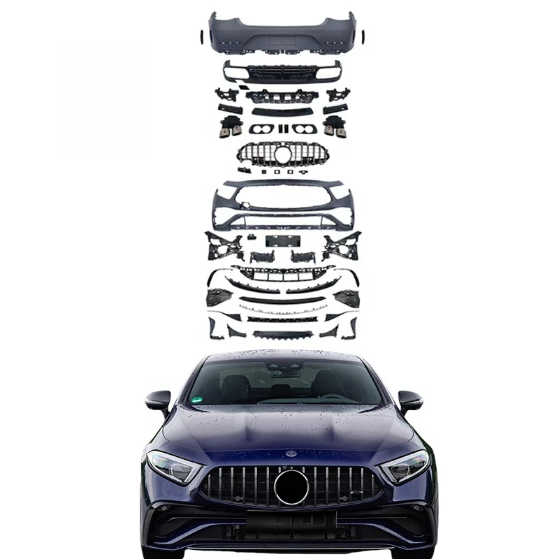 

Автомобильный бампер W257 для CLS CLS350 CLS400 CLS450 CLS W257 C257 to CLS53 Комплект кузова Передний бампер Гриль Диффузор Насадки