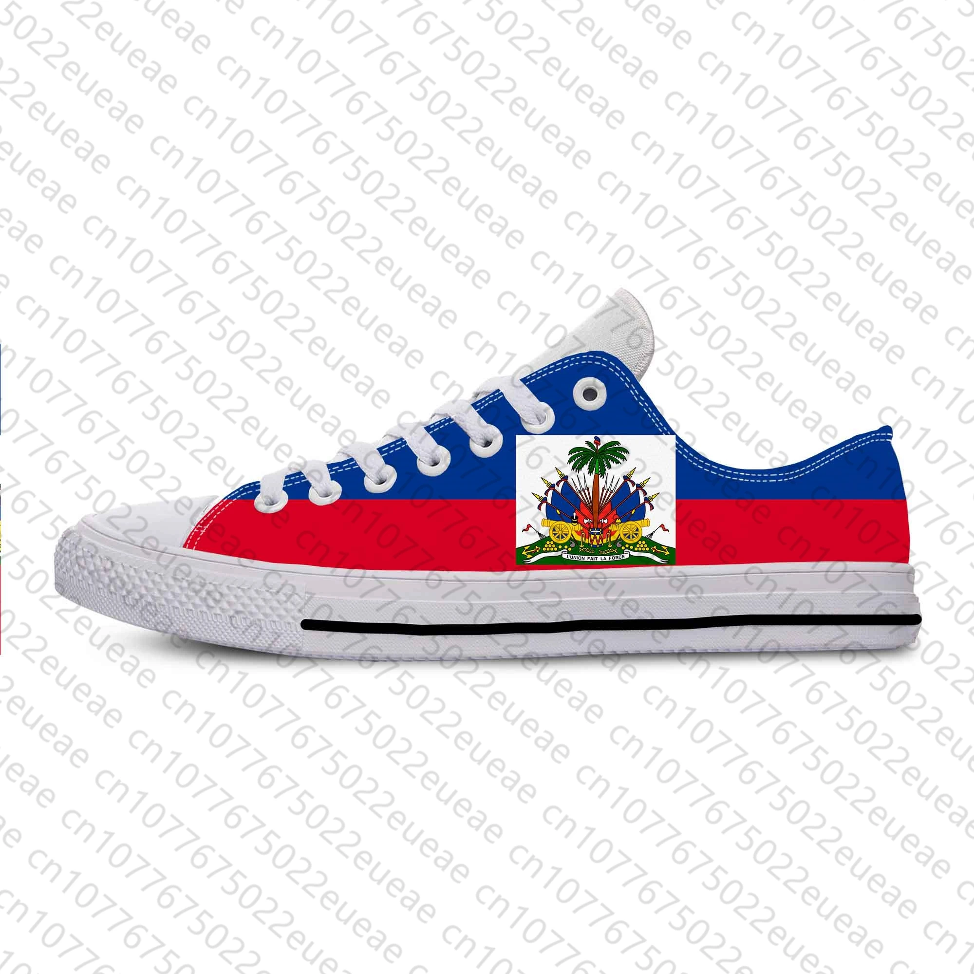 Haiti Haitian Flag Patriotic Pride Fashion popolare scarpe di stoffa Casual Low Top confortevole traspirante stampa 3D uomo donna Sneakers