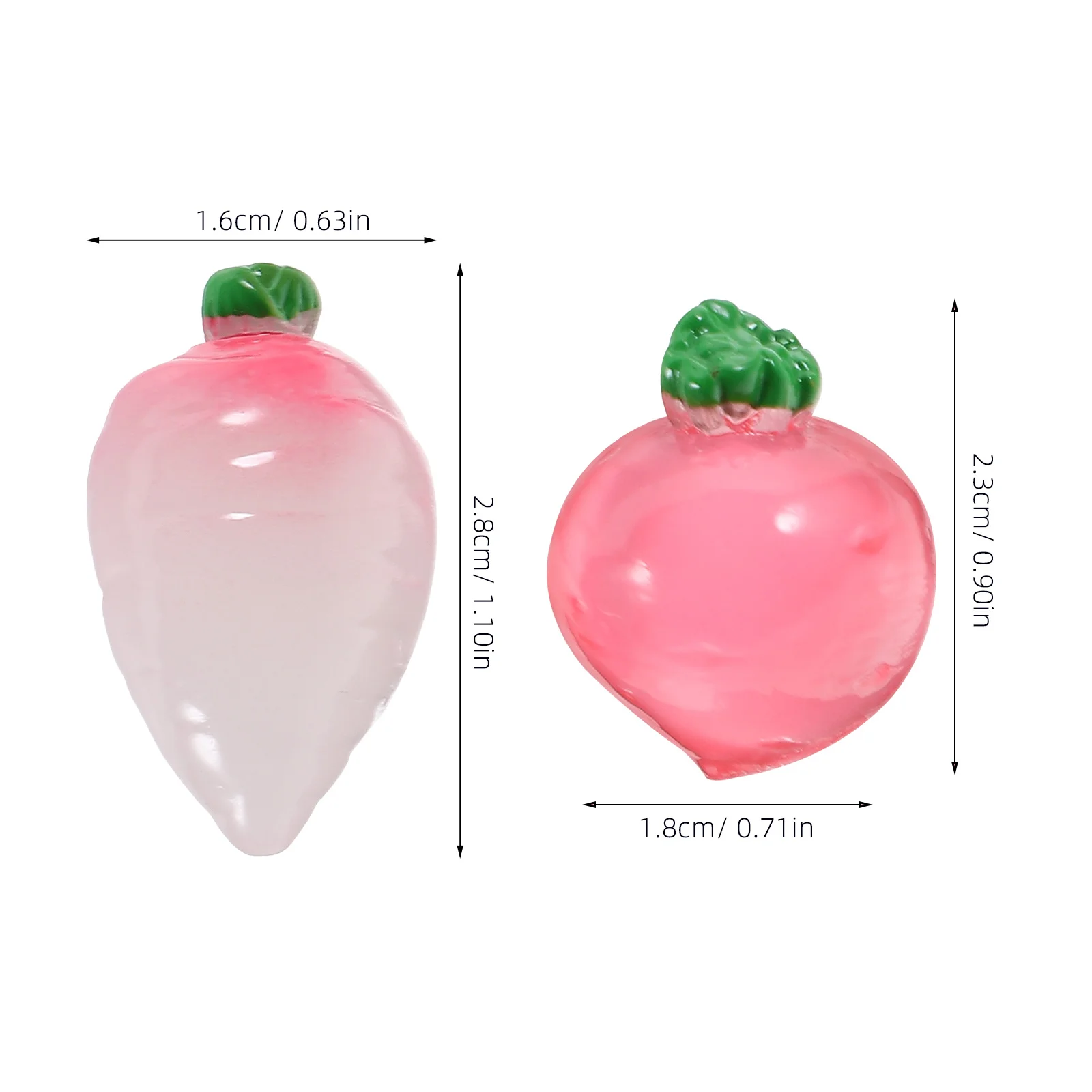 20pcs Night Light Vegetable Mini Resin Garden Decor Glow In Dark Ornament For Home Bonsai Micro Landscape Decoration