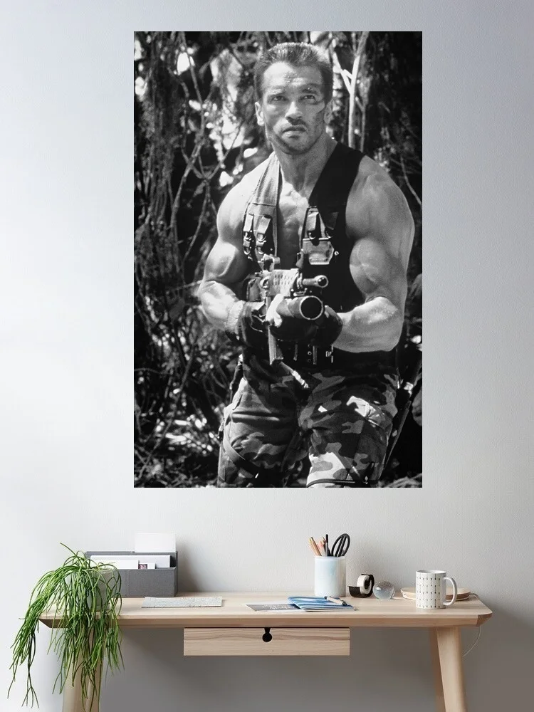 Arnold Schwarzenegger Predator 1987 Moive, Print Art Canvas Poster, For Living Room Decor, Home Wall Picture