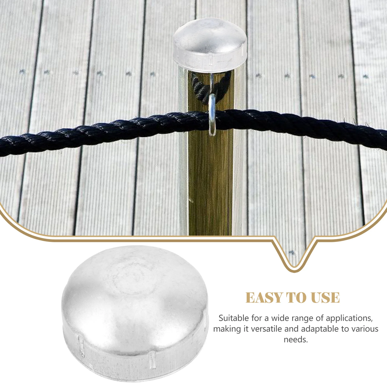 

6 Pcs Fences Guardrail Accessories Handrail End Cap Wrought Iron Post Replacement Caps Bracket Silver Topper