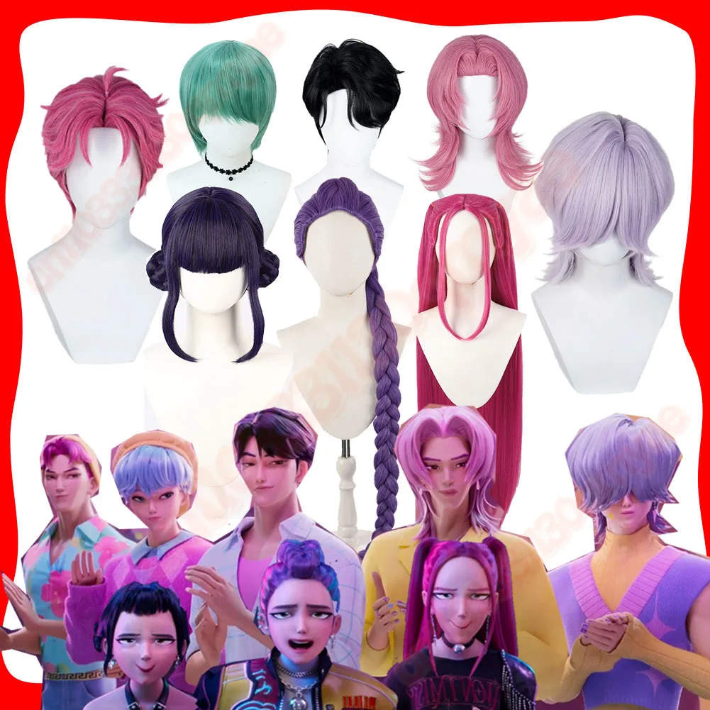 

Kpop Demon Hunter Cosplay Wig for Halloween Carnival Rumi Zoey Mira Saja Jinu Baby Mystery Abby Romance Roleplay Wig Boys Girls