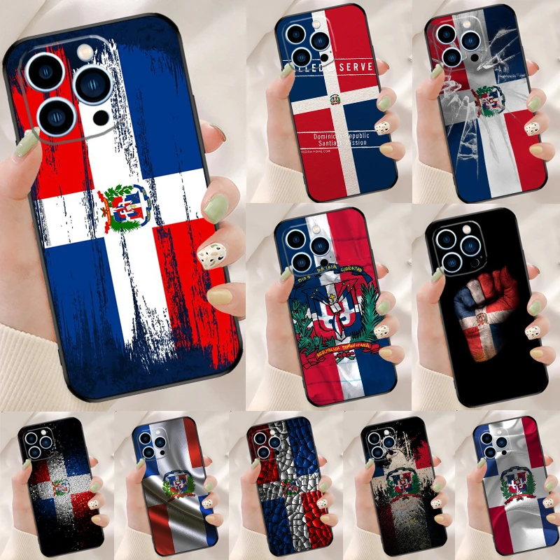 Dominican Republic Flag Phone Case For iPhone 15 14 13 12 11 16 Pro Max 13 Mini XR XS X Plus Soft Back Cover