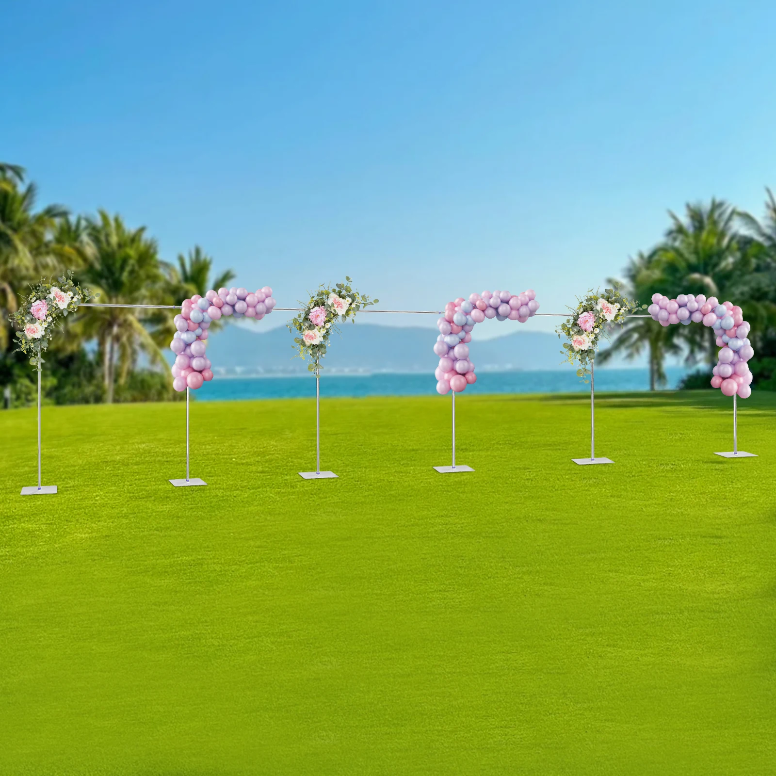 

Metal Wedding Flower Stand (3×15m), Welded Sturdy Design, Multi-Use: Wedding Backdrop/Garden Plant Wall, Free-Standing