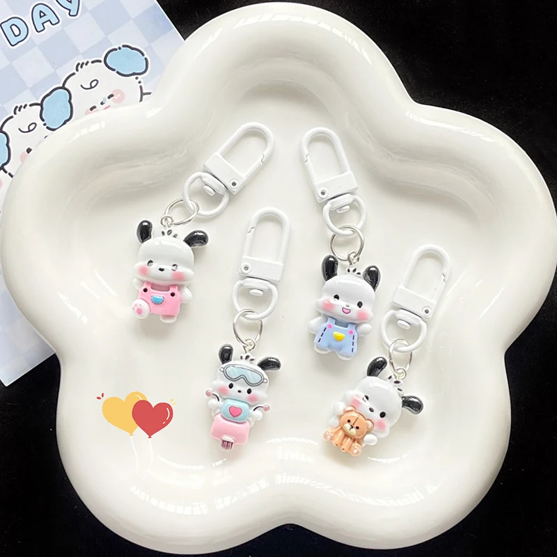 Kawaii Sanrio Pochacco Key Chain Anime Keychain Cartoon Resin Doll Key Holder Cute Jewelry Gift For Girls