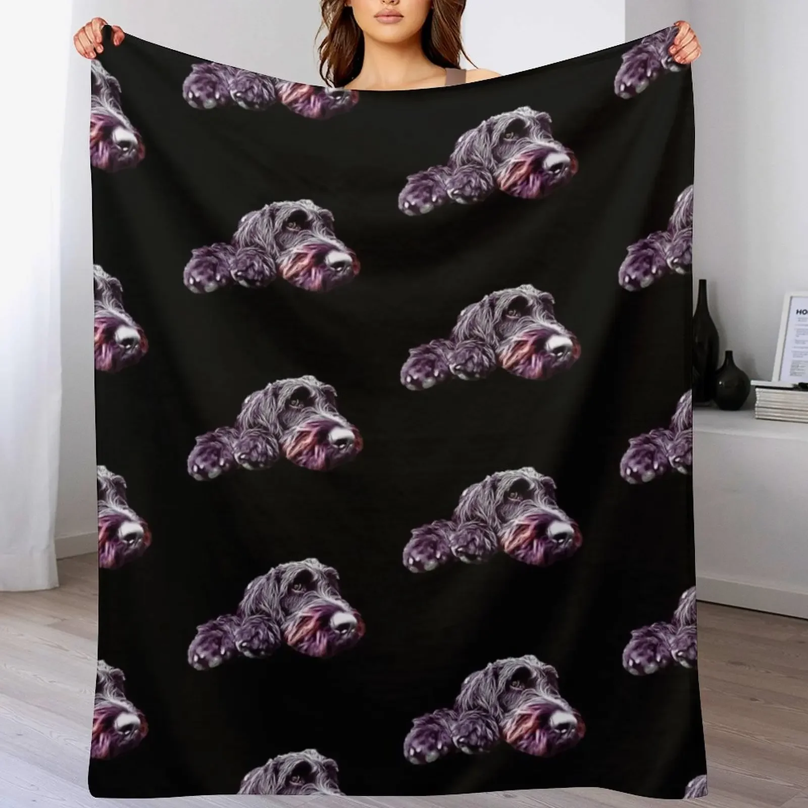 

Labradoodle Doodle Dog | Poodle Mix Dog Throw Blanket Flannel Flannels warm winter halloween Blankets