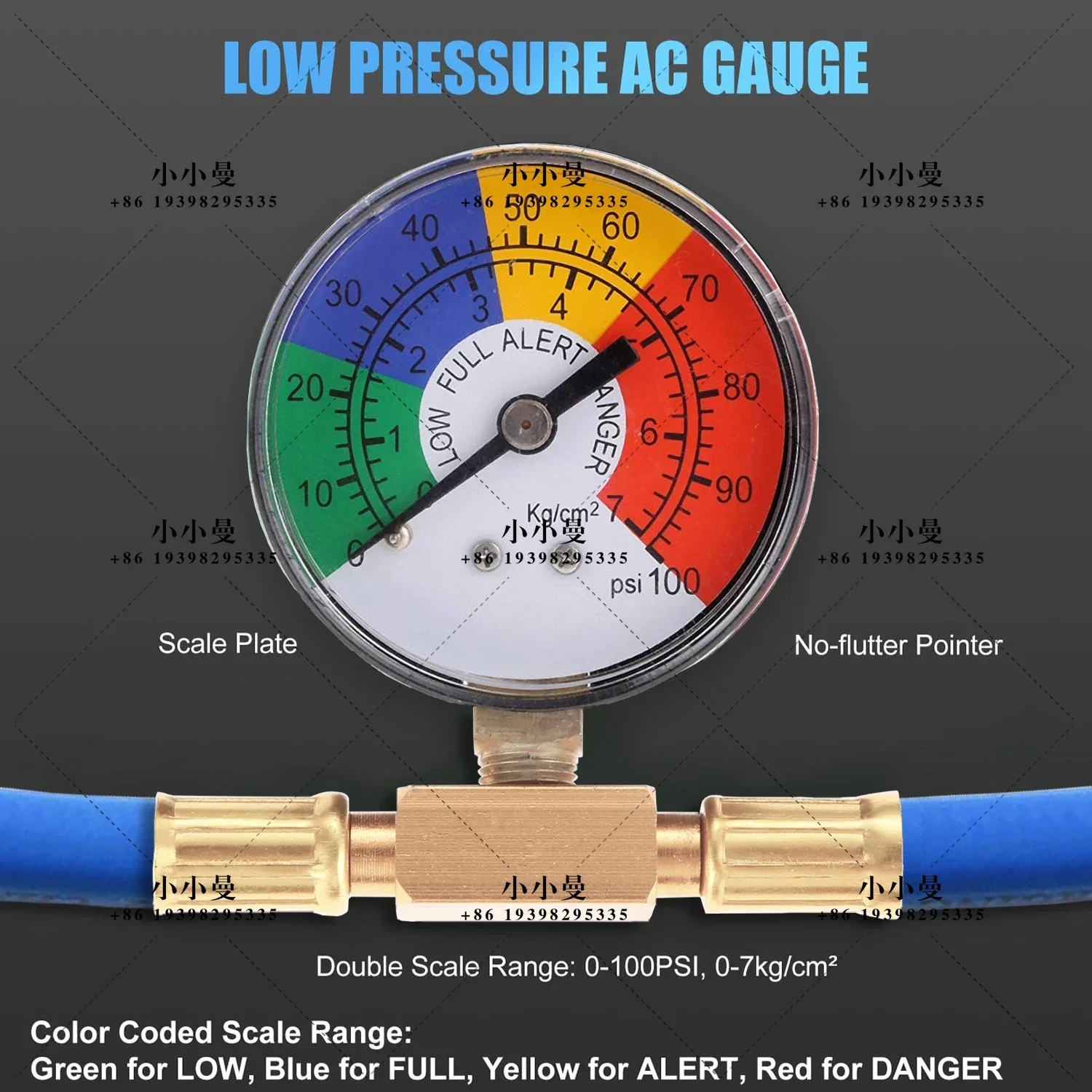 1pc Car R134A AC Refrigerant Charge Hose Kit with1/2’’ Self-Sealing Valve Can, and Recharge Hose with Pressure Gauge