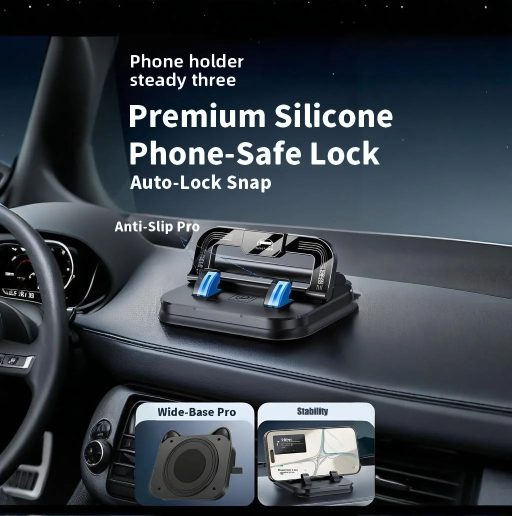 حامل هاتف السيارة الجديد للسيارة 360 ° لوحة القيادة القابلة للدوران، عرض أفقي وعمودي، حامل الهاتف الخليوي، بطاقة ركن السيارة المؤقتة #4