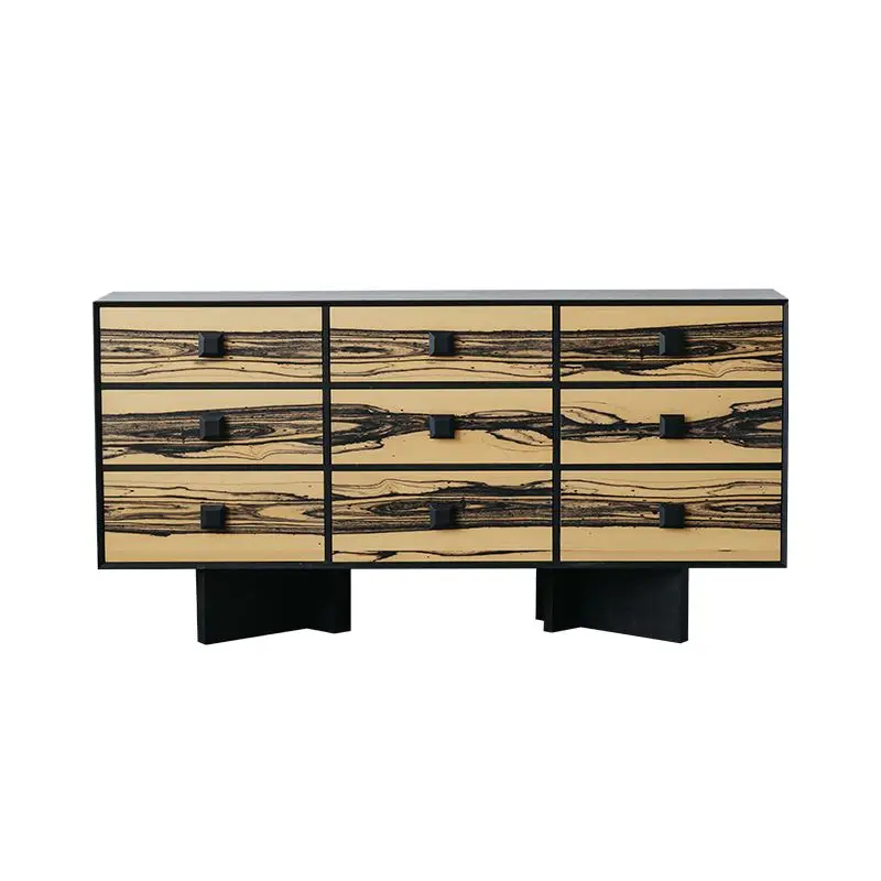 

chest black and white sandalwood veneer antique storage cabinet bedroom bedside cabinet Chinese ink locker living room