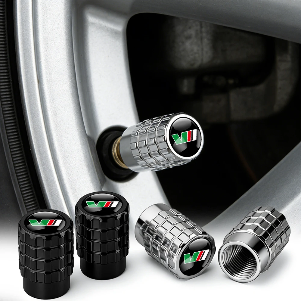 4Pcs Car Wheel Tire Valve Caps Air Stem Covers Accessories For Skoda S Octavia Kodiaq Superb Yeti 2 A7 Tour VRS Rapid Fabia VII
