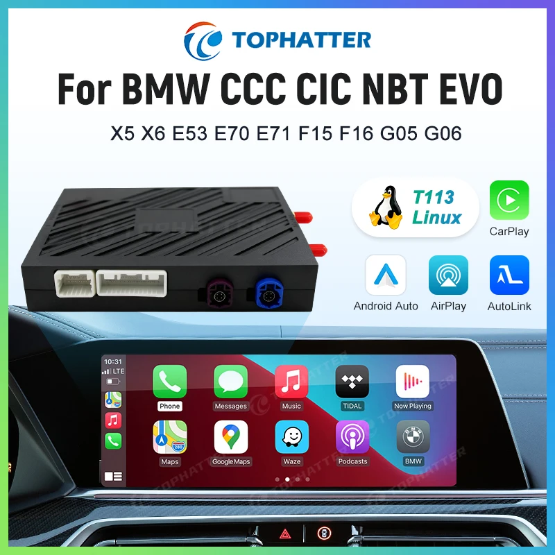 

Wireless CarPlay Android Auto Adapter for BMW X5 E70 X6 E71 2007-2014, Compatible with 6.5" 8.8" 10.25" Original Screen